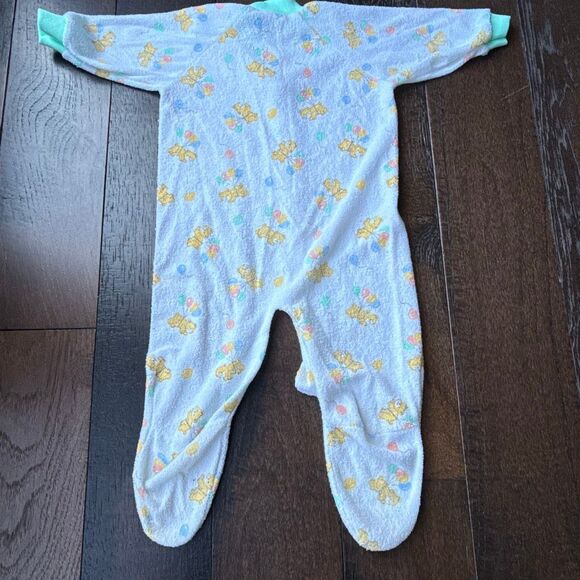 Vintage playskool terry cloth sleeper baby size large unisex white green yellow - Picture 6 of 6